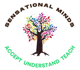 Rainbow coloured tree logo for SENsational Minds Ltd